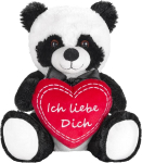 Brubaker Panda pl&uuml;&uuml;skaru punase s&uuml;damega - Ma armastan sind - 25 cm - Panda karu kaisukaru - M&auml;ngukaru pl&uuml;&uuml;sm&auml;nguasi - Pehme m&auml;nguasi must valge
