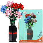 Ehitusplokid Lilled Rooside kimp vaasis 768-elemendid