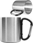 Roostevabast terasest matkakruus karabiiniga, 250ml