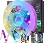 Meiyue led riba liikumisanduriga 6 m, rgb led riba pir liikumisanduriga, kaugjuhtimispult ja rakenduse juhtimine, 3 režiimi, muusika s&uuml;nkroonimise bluetooth rgb led riba voodile, treppidele, magamistuppa