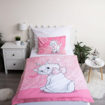 Jerry Fabrics Marie Aristocats voodipesu, 100% puuvillane tekikott 100 x 135 cm ja padjap&uuml;&uuml;r 40 x 60 cm, roosa
