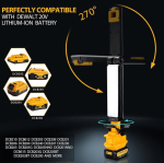 Taingwei 30w 2400lm led t&ouml;&ouml;valgusti klambriga, &uuml;hildub dewalt 18v 54v akuga, 18v prožektor auto remondiks, telkimiseks, h&auml;daolukorraks ja ehitusplatsi valgustuseks