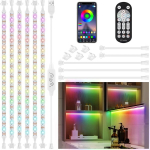 Dreamolour Led vitriinivalgustus 3 m, 6 tk muusika s&uuml;nkroonimise ribad Rf-kaugjuhtimispuldi ja rakendusega, h&auml;mardatav 5 V Usb v&auml;rvi muutev Led-valgustus kapi alla letile riiulile raamaturiiulile teleri taustale 6 x