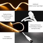 Bunacet led riba, soe valge, 8 m, 24 v, neoon led riba, dimmerdatav, 3000 k, veekindel, 960 led, paindlik silikoonist led riba koos kaugjuhtimispuldi ja toiteallikaga sise- ja v&auml;listingimustes kasutamiseks