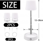 Riridamai Led laualamp, akuga Usb laetav, 2 tk, reguleeritava k&otilde;rgusega laualamp, juhtmevaba, h&auml;mardatav teleskoopiline laualamp, puutetundlik &ouml;&ouml;lamp &ouml;&ouml;kapile, magamistuppa, elutuppa