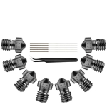 Imetrx 8 x 0.4 mm E3d V6 3d printeri d&uuml;&uuml;side komplekt, karastatud terasest d&uuml;&uuml;sid + roostevabast terasest puhastuskomplekt, Anycubic i3 Mega, Prusa i3 Fdm 3d printeri ekstruuderd&uuml;&uuml;sidele