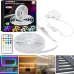 15 m rgbww + ic led riba, dimmerdatav dreamcolour + 3000 k - 6500 k soe valge naturaalne valge k&uuml;lm valge led riba koos kaugjuhtimispuldiga, isekleepuv l&otilde;igatav 24 v led riba valgusti kodu magamistuppa