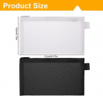 Sgerufz 4 tk l&auml;bipaistev pliiatsikarp nailonv&otilde;rgust lukuga kotike pliiatsite jaoks kirjatarvete karp kooli ja kontori kosmeetika hoiukott must ja valge