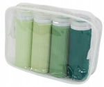 4 silikoonist reisipudelite komplekt 100ml roheline