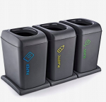 Praktiline komplekt konteinerid pr&uuml;gikastid sorteerimiseks 3 x 40 l mahukad vastupidavad