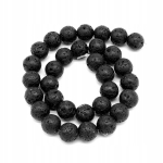 Looduslikud laavakivid, must, 12mm, ava 1mm, 32tk/37cm/niit