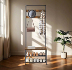 Riidenagi, garderoobipuu, 32,2 x 64 x 180 cm, vintage pruun-must