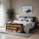 Kingapink, istepink hoiuruumiga, 30 x 100 x 44 cm, vintage pruun