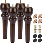 Btowin Vcf 26 cm puidust m&ouml;&ouml;blijalad, 4 tk komplekt, t&auml;ispuit, suured spindliga lauajalad, m&ouml;&ouml;blijalad eelpuuritud M8 poltide ja kinnitusplaatidega kapi, diivani, ottomani, teleri aluse, toolide jaoks