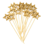 Wusjcof 50 tk t&auml;hikujuliste kokteilipulkade komplekt puidust, hambaorkid, suupistete vardad, kokteilikaunistused puuviljavardad, t&auml;hikujulised puuviljavardad, puidust vardad, kokteilipulgad (12,5 cm)