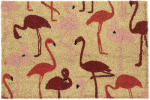 Relaxdays kookosest uksematt flamingodega, 40 x 60 cm, libisemiskindel uksematt sise- ja v&auml;listingimustesse, naturaalne/punane