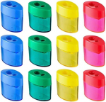 12 t&uuml;kki v&auml;rvilised pliiatsiteritajad topeltauguga, plastist pliiatsiteritaja topeltauguga komplekt kodu kontorisse, klassiruumi