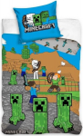 My sweety pop voodipesu - 2 osa - lastele - tekikott - 140 x 200 cm - padjap&uuml;&uuml;r - 60 x 70 cm - 100% puuvill (minecraft - sinine/hall/roheline)