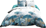 Le linge de Jules Voodipesukomplekt 240 x 260 cm + 2 padjap&uuml;&uuml;ri - puhas puuvill, 57 niiditihedus - Ginko Blue