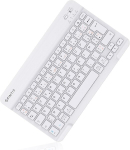 Fintie prantsuse azerty klaviatuur 10 tolli bluetooth klaviatuur kerge &otilde;huke (6 mm) klaviatuur ios/android, valge