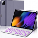 Winchking klaviatuur xiaomi pad 7 jaoks - klaviatuurikohver xiaomi pad 7 pro 11.2 2024 jaoks, taustvalgustus 7 v&auml;rvi, azerty (roosa)
