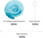 Sourcing map 18 tk helesinised peo rippuvad topelt triibud rippuvad kaunistused plastikust lae streamerid peokaunistused s&uuml;nnip&auml;evapeoks koos riputussildi n&ouml;&ouml;rikonksuga