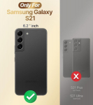 Xyz Samsung Galaxy S21 &uuml;mbris rihmaga, s&uuml;damekujulise topeltr&otilde;ngaga jalg, luksuslik s&auml;delev mobiiltelefoni &uuml;mbris, naiste p&otilde;rutuskindel galvaniseeritud pehme Tpu kaitse&uuml;mbris, l&auml;bipaistev Samsung S21 &uuml;mbris, h&otilde;bedane