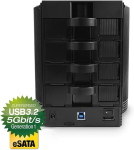 V&auml;line k&otilde;vaketas Fantec Sq 35u3e 6g v&auml;line 4 x 3,5" Sata Box, must