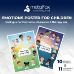 Metafox emotsioonide plakatid lastele | Emotsioonide plakatid koju, klassiruumi v&otilde;i teraapiasse | Kaks A3 plakatit sotsiaal-emotsionaalse &otilde;ppe tegevusteks