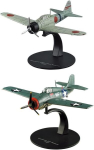 Opo 10 - 2 tk 1:72 skaala h&auml;vituslennukite komplekt, &uuml;hildub Mitsubishi A6m2 Zero 11 + Grumman F6f - Ng6 - G18+g19