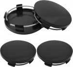 Roinaid, 4 tk rummukatte komplekt, 60 mm, universaalsed rattarummu katted, kvaliteetsed abs rummukatted, rattarummu katted, v&auml;lisl&auml;bim&otilde;&otilde;t 60 mm, sisel&auml;bim&otilde;&otilde;t 56 mm, poleeritud pind, &uuml;hildub enamiku auto velgedega (must)