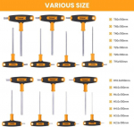 Hoteche 14-osaline kuuskantv&otilde;tmete komplekt (meetriline ja torx) t-k&auml;epidemega crv allen v&otilde;tmete komplekt erineva suurusega pikkade kuuskantv&otilde;tmete komplekt seinakinnitusega hoiukarbiga