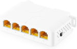 Gigabitine poe l&auml;bip&auml;&auml;sul&uuml;liti, 1 poe sisend 4 poe v&auml;ljundi laiendaja, ieee802.3af/at/bt poe toitega 90w, 10/100/1000mbps ethernet, din-liistule ja seinale paigaldatav, plug and play