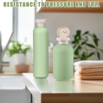 Boutihao 4 pakendis hingedega kaanega kreemipudelid, vedeliku reisikonteinerid, korduvt&auml;idetavad reisilosjoonipudelid, reisitarvikud &scaron;ampoonile, kreemidele, losjoonile, palsamile (260 ml, roheline)