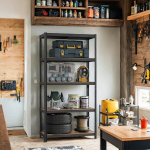 Raskeveo Riiul, 2-osaline komplekt, 50x100x200 cm, Pruun-Must