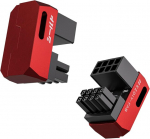 Ezdiy-fab shield series 8-pin pcie gpu toiteadapter, 180-kraadine u-kujuline nurga&uuml;hendus, alumiiniumist disain graafikakaardi reverse type jaoks, punane, 2 tk