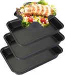 Goyada 3 kastruliga komplekt, mittenakkuvad ristk&uuml;likukujulised s&uuml;sinikterasest k&uuml;psetusplaadid eriti k&otilde;rge &auml;&auml;rega ja 1 tortilla vorm - suured, keskmised, v&auml;ikesed suurused