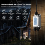 Ip67 v&auml;litingimustes gigabitine poe l&auml;bip&auml;&auml;sul&uuml;liti, 1 poe sisend 2 poe v&auml;ljundi laiendaja, ieee802.3af/at/bt poe toitega 90w, 10/100/1000mbps ethernet, seinale kinnitatav, veekindel, plug and play