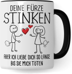 Mug F&uuml;rze Gift, Sinu F&uuml;rzen, aga ma armastan sind seni, kuni nad mind tapavad Kingiidee Abikaasa Poiss-s&otilde;ber Partner Kohvikruus Naljaka &Uuml;tlusega (white/black)