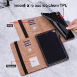 Bolelaw &uuml;mbris Samsung Galaxy Tab S6 Lite 10.4 tolli 2024 (p625/p619/p610) jaoks, Pu nahast folio &uuml;mbris pliiatsi hoidiku, kaardipesa, statiivi funktsiooni ja klapiga &uuml;mbris Galaxy Tab S6 Lite jaoks, Black Horse
