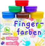 Creative Deco s&otilde;rmev&auml;rvid lastele, mittetoksilised | 6 x 40 ml topsid | intensiivsed v&auml;rvid | komplekt v&auml;ikelastele | ohutud ja mittetoksilised | veep&otilde;hised | k&auml;sit&ouml;&ouml;v&auml;rvid, plakatv&auml;rvid, kooliv&auml;rvid, s&otilde;rmev&auml;rvid