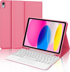 Klaviatuuriga &uuml;mbris Ipad A16 11. p&otilde;lvkonna 2025 ja Ipad 10. p&otilde;lvkonna 10.9-tollise jaoks, puuteplaat ja 7-v&auml;rviline taustvalgustus, magnetiliselt eemaldatav klaviatuur Qwertz paigutusega (45 Red Touchpad)