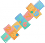 Relaxdays puslematt numbritega, 25-osaline m&auml;ngumatt, heaven & hell, mittetoksiline, pestav, vaht, v&auml;rviline, roheline, punane, oranž