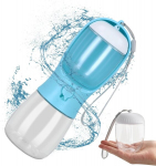 Shengxi 2-in-1 veepudel koertele, 100 ml toidukausiga, lekkekindel joogipudel, kauss reisideks, kaasaskantav veeautomaat kassidele ja kutsikatele (sinine, 300 ml)