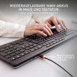 Cherry Stream Desktop Recharge, juhtmevaba klaviatuuri ja hiire komplekt, Eu paigutus (qwerty), 2,4 Ghz raadio, vaikne klahvivajutus, laetav, must