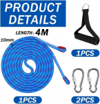 Kelgun&ouml;&ouml;r karabiiniga, paks kelgun&ouml;&ouml;r l&auml;bim&otilde;&otilde;duga 10 mm, 4 m kelgurihm k&auml;epidemega, premium-kvaliteediga rihm kelkudele, kelgu t&otilde;mben&ouml;&ouml;r, n&ouml;&ouml;r kelkudele, lumekelk (sinine)