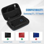 Procase kandekott Samsung T7 / T7 Touch v&auml;lisele Ssd-kettale (500gb 1tb 2tb), p&otilde;rutuskindel k&otilde;va reisikott silikoon&uuml;mbrisega - tumesinine