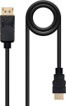Brightium Displayport-hdmi muundurkaabel m&otilde;lemas otsas isaste pistikutega, must, pikkus 2.0 m, ideaalne seadmete &uuml;hendamiseks dp-v&auml;ljundiga hdmi-sisendiga kuvaritega