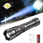 Xlentgen laetav led taskulamp &uuml;liereda 200 000 luumeniga tugev xhp70.2 taskulamp 7200 mah akuga, 5 režiimi taktikaline taskulamp veekindel telkimiseks, matkamiseks, h&auml;daolukordadeks