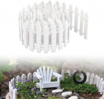 Miniatuursed aia gnoomi tarvikud, 90 x 5 cm miniatuurne gnoomi ukse aed, valge mini puidust aed, miniatuurne aia aed, miniatuurne aia kaunistus, miniatuursed nukumaja tarvikud, miniatuurile